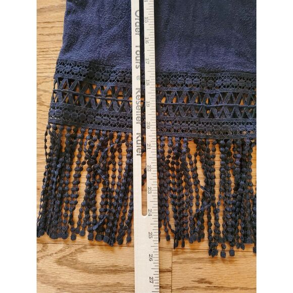 Maurices Cropped Black Tank Top with Fringe M VGUC - Picture 7 of 7